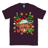 Plum Christmas highland cow Classic Tee - MaliasSmallBusiness