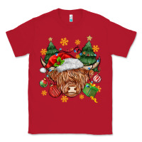 Red Christmas highland cow Classic Tee - MaliasSmallBusiness