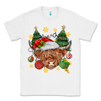 White Christmas highland cow Classic Tee - MaliasSmallBusiness