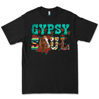 Black western gypsy soul horse roses serape aztec leopard Premium Tee - Artiststas