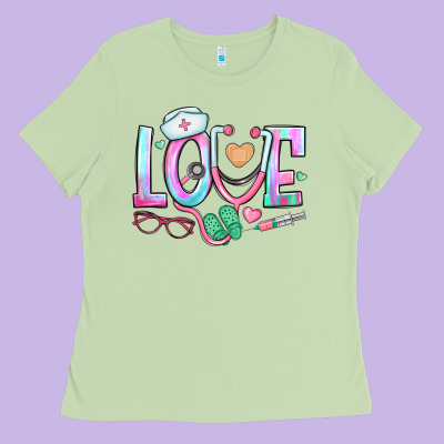Love Nurse Ladies Tee Designed By Bundleandbundleshop