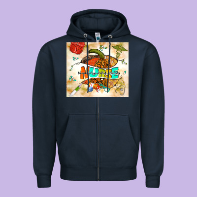 Fall Nurse Pumpkin Zipper Hoodie Designed By Tumblerdesignbyshophia