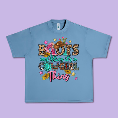 Boots And Bling It's A Cowgirl Thing Urban Heavy Tee Designed By Maliassmallbusiness