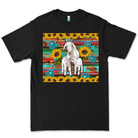Black goats mom and baby sunflowers gemstones serape leopard glitter wooden Premium Tee - Artiststas