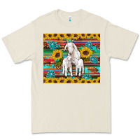 Bone goats mom and baby sunflowers gemstones serape leopard glitter wooden Premium Tee - Artiststas