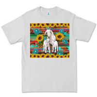 Dove Grey goats mom and baby sunflowers gemstones serape leopard glitter wooden Premium Tee - Artiststas