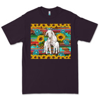 Plum goats mom and baby sunflowers gemstones serape leopard glitter wooden Premium Tee - Artiststas