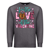 Charcoal Heather for the love of the valentine Premium Sweatshirt - OliviaCreatesArt