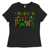 Black i believe in santa paws christmas Ladies Tee - Jasminsmagicworld