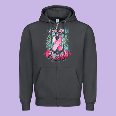Refuse To Sink Cancer Anchor Cancer Awareness Zipper Hoodie Designed By Howdyjamesfarm