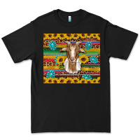 Goat Sunflowers Gemstones Serape Leopard Glitter Premium Tee | Teevron