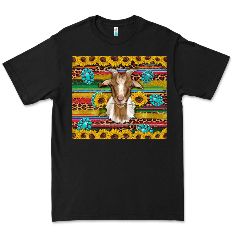 Goat Sunflowers Gemstones Serape Leopard Glitter Premium Tee by Artiststas | Teevron
