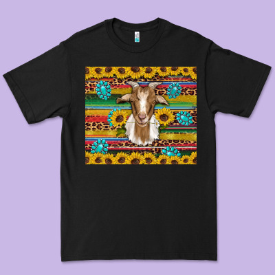 Goat Sunflowers Gemstones Serape Leopard Glitter Premium Tee Designed By Artiststas