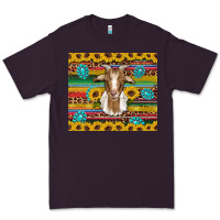 Plum goat sunflowers gemstones serape leopard glitter Premium Tee - Artiststas
