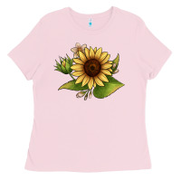 Bubblegum Pink sunflower Ladies Tee - JahusDesignShop