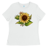 White sunflower Ladies Tee - JahusDesignShop