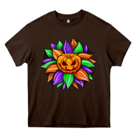 Chocolate Brown sunflower halloween Heavy Core Tee - JahusDesignShop
