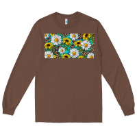Chestnut Sunflower And Daisy With Leopard Long Sleeve Tee - RanaPortraitStore