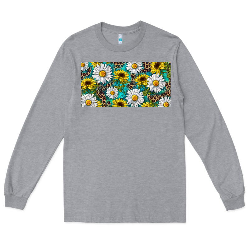 Sunflower And Daisy With Leopard Long Sleeve Tee by RanaPortraitStore | Teevron