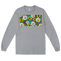 Heather Grey Sunflower And Daisy With Leopard Long Sleeve Tee - RanaPortraitStore