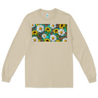Mushroom Sunflower And Daisy With Leopard Long Sleeve Tee - RanaPortraitStore