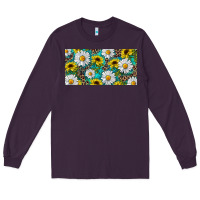 Plum Sunflower And Daisy With Leopard Long Sleeve Tee - RanaPortraitStore