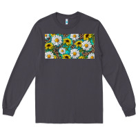Smoke Sunflower And Daisy With Leopard Long Sleeve Tee - RanaPortraitStore