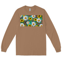 Toasted Coconut Sunflower And Daisy With Leopard Long Sleeve Tee - RanaPortraitStore
