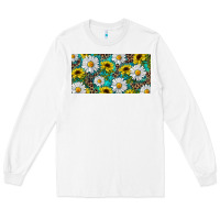 White Sunflower And Daisy With Leopard Long Sleeve Tee - RanaPortraitStore