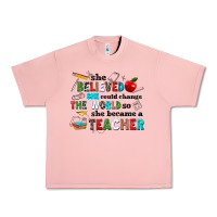 Salmon she believed she could change the world so she bec Urban Heavy Tee - NancyCooperArtShop