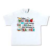 White she believed she could change the world so she bec Urban Heavy Tee - NancyCooperArtShop