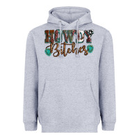 Heather Grey Howdy bitches mother's day Heavyweight Hoodie - HowdyJamesFarm