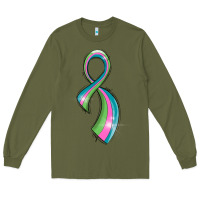 Army Green metastatic breast cancer ribbon Long Sleeve Tee - LillyAllenDesigns