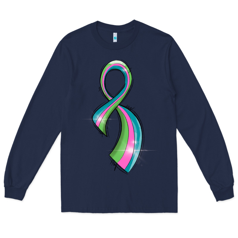 Metastatic Breast Cancer Ribbon Long Sleeve Tee by LillyAllenDesigns | Teevron