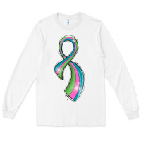 White metastatic breast cancer ribbon Long Sleeve Tee - LillyAllenDesigns