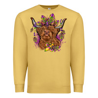 Antique Gold mardi gras cow Premium Sweatshirt - OliviaCreatesArt