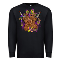 Black mardi gras cow Premium Sweatshirt - OliviaCreatesArt