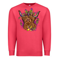Cardinal mardi gras cow Premium Sweatshirt - OliviaCreatesArt
