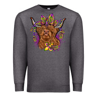 Charcoal Heather mardi gras cow Premium Sweatshirt - OliviaCreatesArt