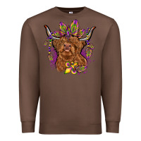 Chestnut mardi gras cow Premium Sweatshirt - OliviaCreatesArt