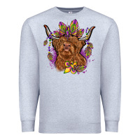 Heather Grey mardi gras cow Premium Sweatshirt - OliviaCreatesArt