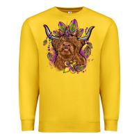 Lemon mardi gras cow Premium Sweatshirt - OliviaCreatesArt