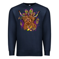 Navy mardi gras cow Premium Sweatshirt - OliviaCreatesArt