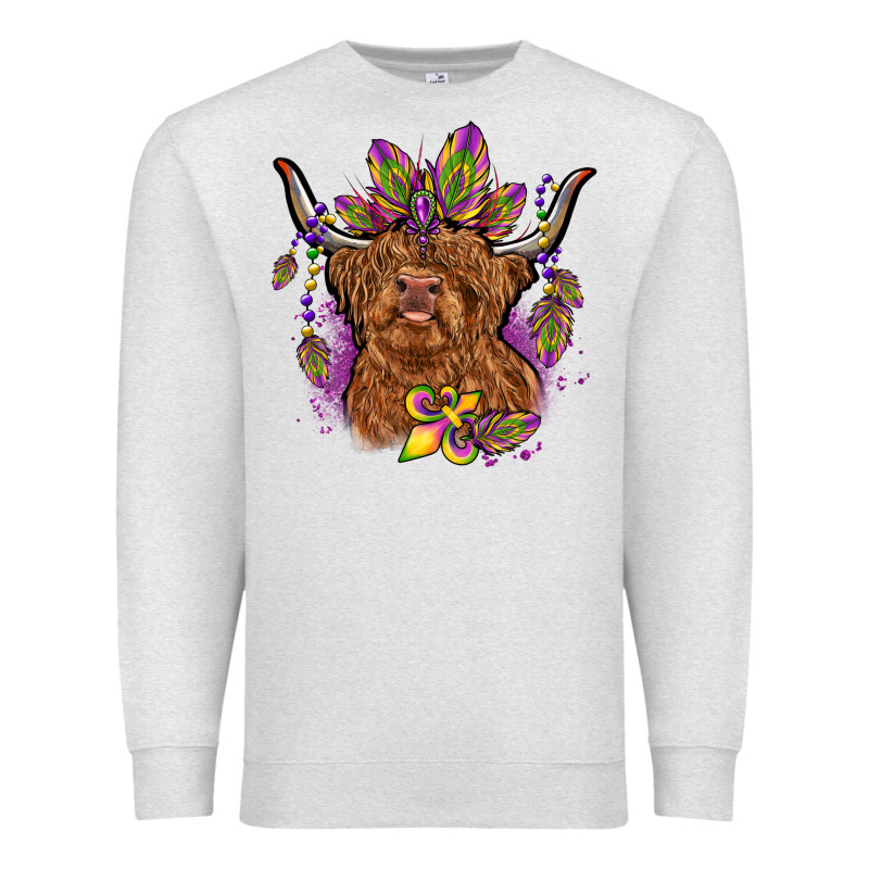 Mardi Gras Cow Premium Sweatshirt by OliviaCreatesArt | Teevron