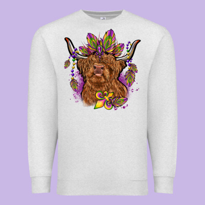 Mardi Gras Cow Premium Sweatshirt Designed By Oliviacreatesart
