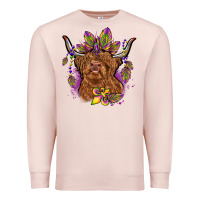 Pale Pink mardi gras cow Premium Sweatshirt - OliviaCreatesArt