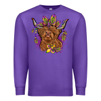 Purple mardi gras cow Premium Sweatshirt - OliviaCreatesArt