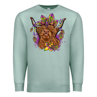 Seafoam mardi gras cow Premium Sweatshirt - OliviaCreatesArt
