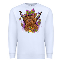 White mardi gras cow Premium Sweatshirt - OliviaCreatesArt