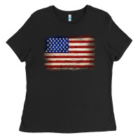 Black American flag Ladies Tee - JahusDesignShop